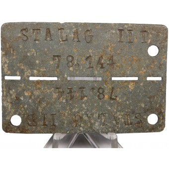 Disque ID dun prisonnier de guerre de Stalag II-D Stargard. Espenlaub militaria