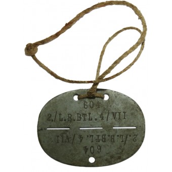 ID-tag van Luftwaffe Ground Troepen. 2./L.B.BTL.4/VII. Espenlaub militaria