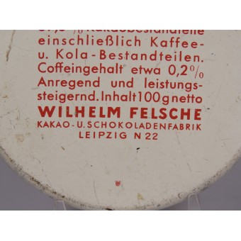 Tin of German chocolate for the Wehrmacht,  Scho-ka-kola with original content. Espenlaub militaria