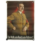 Cartel de propaganda con Hitler: ¡Ein Volk, ein Reich, ein Führer!