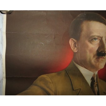 Propagandaplakat mit Hitler: Ein Volk, ein Reich, ein Führer!. Espenlaub militaria