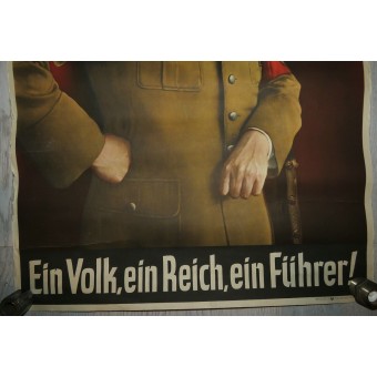 Propaganda poster with Hitler: Ein Volk, ein Reich, ein Führer!. Espenlaub militaria