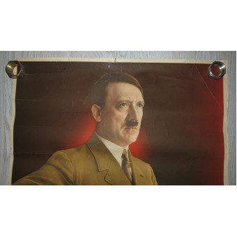 Poster di propaganda con Hitler: Ein Volk, Ein Reich, Ein Führer!. Espenlaub militaria