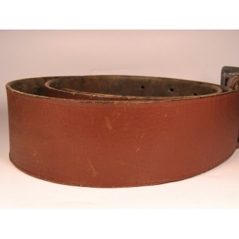 German officer’s Brown Leather Belt with claw buckle for Army or Luftwaffe Officers. Espenlaub militaria