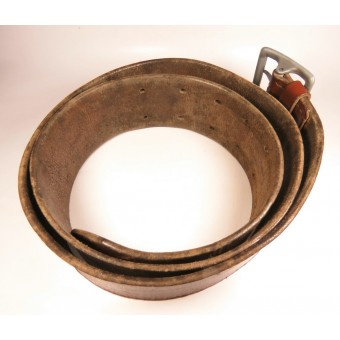 Cintura in pelle marrone da ufficiale tedesco con fibbia ad artiglio per ufficiali dellesercito o della Luftwaffe. Espenlaub militaria