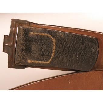 Cinturón de combate de cuero de la Luftwaffe o de la Wehrmacht de finales de la guerra. 95 cm. Espenlaub militaria