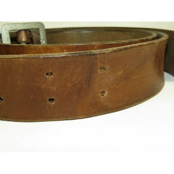 3er Reich cinturón de cuero marrón. oficiales. Espenlaub militaria