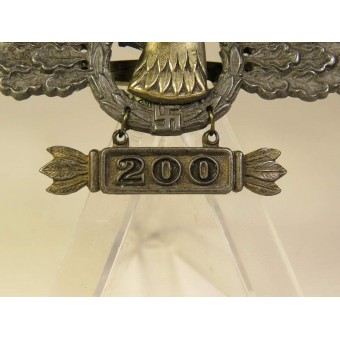 Luftwaffe -tiedustelu lukko kullassa ”200” riipuksella.. Espenlaub militaria