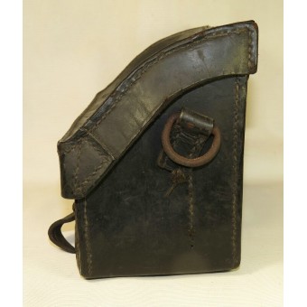 Tyska svart läderväska för blåljuspistolamunition, märkt 1937. Espenlaub militaria