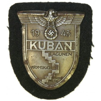 Kuban shield 1943, on black wool-for armored troops. Espenlaub militaria