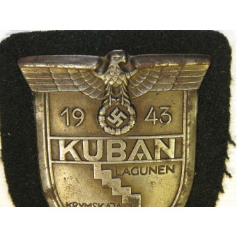 Kuban-Schild 1943, auf schwarzer Wolle - für Panzertruppen. Espenlaub militaria