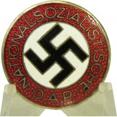 M 1/34 RZM NSDAP medlemsmärke, försilvrad mässing-Karl Wurster