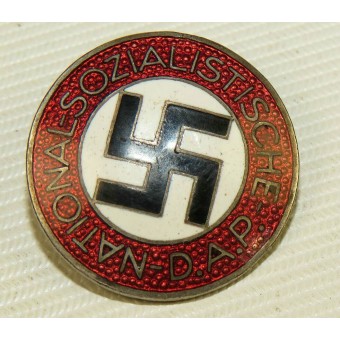 Miembro de placa M 1/34 RZM NSDAP, latón plateado-Karl Wurster. Espenlaub militaria