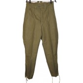 Pantaloni tropicali alla menta della Wehrmacht Heer - W-H.Tropen Stiefelhosen con etichetta
