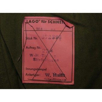 Wehrmacht Heer menta calzoni tropicali - W-H.Tropen Stiefelhosen con etichetta. Espenlaub militaria
