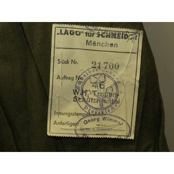 Wehrmacht Heer Tropical motocycliste manteau de coton imperméable - Kradmantel. Espenlaub militaria