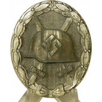 Ferita distintivo in argento Verwundetenabzeichen 1939 a Silber - Klein e Quenzer. contrassegnato 65. Espenlaub militaria