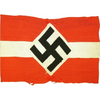 Нарукавная повязка Гитлерюгенд, тканый вариант. Ношенное состояние. Espenlaub militaria