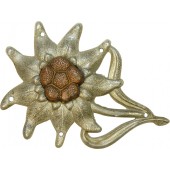Early aluminum edelweiss badge for jager cap