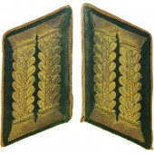 Linguette per il colletto Wehrmachtbeamte di alta qualità con piping marrone chiaro