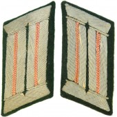 Coppia di linguette per colletto Panzer della Wehrmacht rimosse dalla tunica per Feldbluse