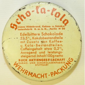 Scho-ka-kola 1.938 años. Die stärkende Schokolade. Packung Wehrmacht.. Espenlaub militaria
