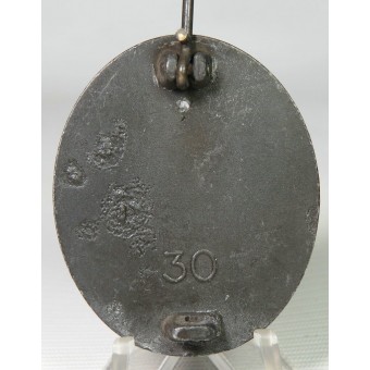1939 Zink Made Wond Badge 2e Klasse, gemarkeerd 30 voor Hauptmünzamt Wien.. Espenlaub militaria