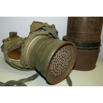 Tyska WW1 Rahmenmaske M16 med original tidig period separata behållare. Espenlaub militaria
