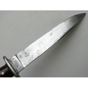 German WWII boot knife  Puma with clip back steel scabbard. Espenlaub militaria