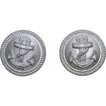 Pulsanti 21 millimetri Kriegsmarine, verniciati in argento per lamministrazione della Kriegsmarine. Espenlaub militaria