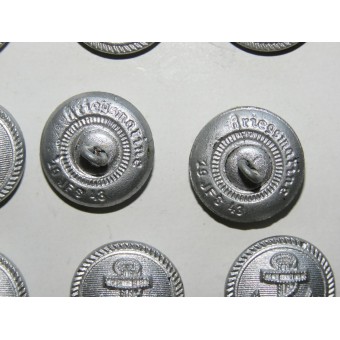 21mm Kriegsmarine-knappar, silvermålade för förvaltning av Kriegsmarine. Espenlaub militaria