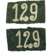 M 40 Glissières pour planches d'épaule du régiment 129 de la Wehrmacht.
