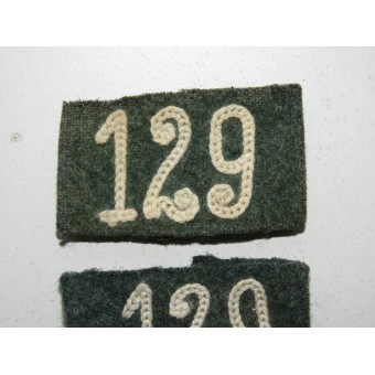 M 40 liukua dioihin Wehrmacht 129 rykmentin olkapään levyille. Espenlaub militaria