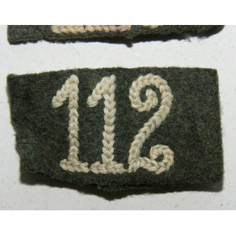 Wehrmacht 112 Reggimento Fanteria dello slip-on Tabs per spalline.. Espenlaub militaria