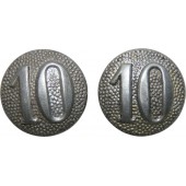 Wehrmacht Heer Shoulder straps button with the company # 10.