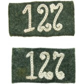Andra världskrigets tyska EM/NCO axelremmar för 127 infanteriregemente