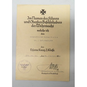 Set of Panzervernichtungsabzeichen and other awards with docs for Lieutenant Julius Hahn. Espenlaub militaria