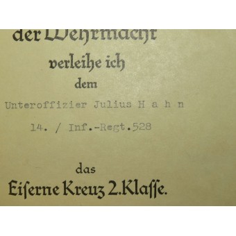 Conjunto de Panzervernichtungsabzeichen y otros premios con la documentación para el teniente Julio Hahn. Espenlaub militaria