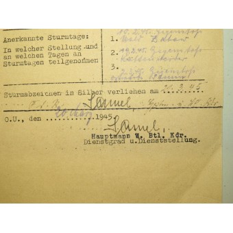 Panzervernichtungsabzeichen och andra utmärkelser med dokument för löjtnant Julius Hahn. Espenlaub militaria