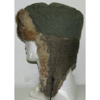 Sombrero de piel de invierno alemán. Marcado, 1943, 56 tamaño. Espenlaub militaria