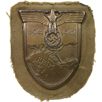 Escudo de Crimea en un pedazo de tela Soviética. Espenlaub militaria