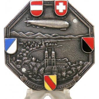 Zeppelin placa conmemorativa Luftfahrt Friedrichshafen-Schweiz-Bayern-Württemberg-Oesterreich. Espenlaub militaria