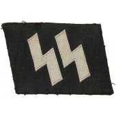 Lengüeta de cuello tejida BeVo de las Waffen SS de mediados de la guerra, uniforme quitado