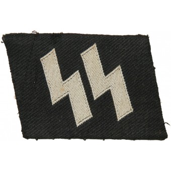 Waffen SS mid-war BeVo woven collar tab, uniform removed. Espenlaub militaria