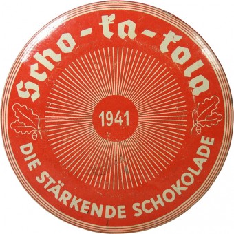 Scho-ka-kola WW2 German chocolate  tin for Wehrmacht. 1941 year. Espenlaub militaria