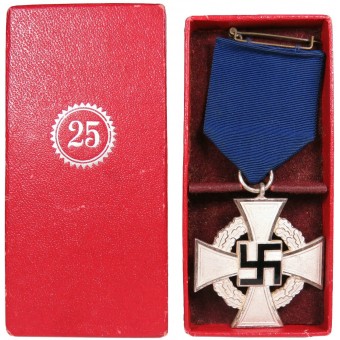 Premio a los 25 años de servicio no militar del Tercer Reich en un caso. Wächtler u lange. Espenlaub militaria