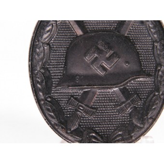 Insignia de la herida 1939 en negro, 81 - Oberhoff & Cie Black, marcado 81, bisagra integral / captura. Espenlaub militaria