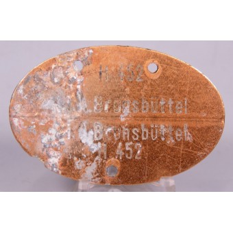 Kriegsmarine ID Disc pour Employé civil Kombattant Ernst - August Othzen. Espenlaub militaria