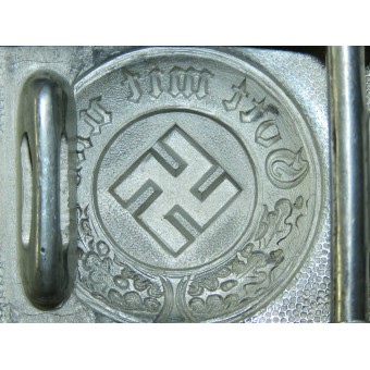 Fibbia in alluminio della polizia del Terzo Reich. C.T.D. Espenlaub militaria