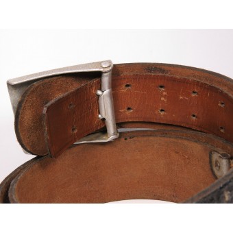 Cinturón del Heer de la Wehrmacht con hebilla de aluminio con medallón separado. Espenlaub militaria